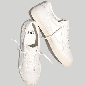 Madewell Sidewalk Low-Top Sneakers in Leather COLOR: Pale Parchment